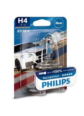 Автолампи, H4 12V 60/55W P43T-38 RacingVision-1бр/блистер