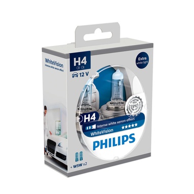 Автолампи, H4 12V 60/55W P43T-38 WhiteVision-2бр/к-т