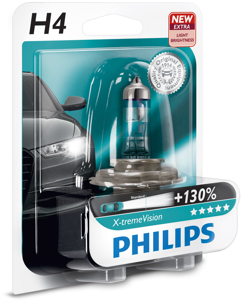 Автолампи, H4 12V 60/55W P43T-38 X-tremeVision-1бр/блистер