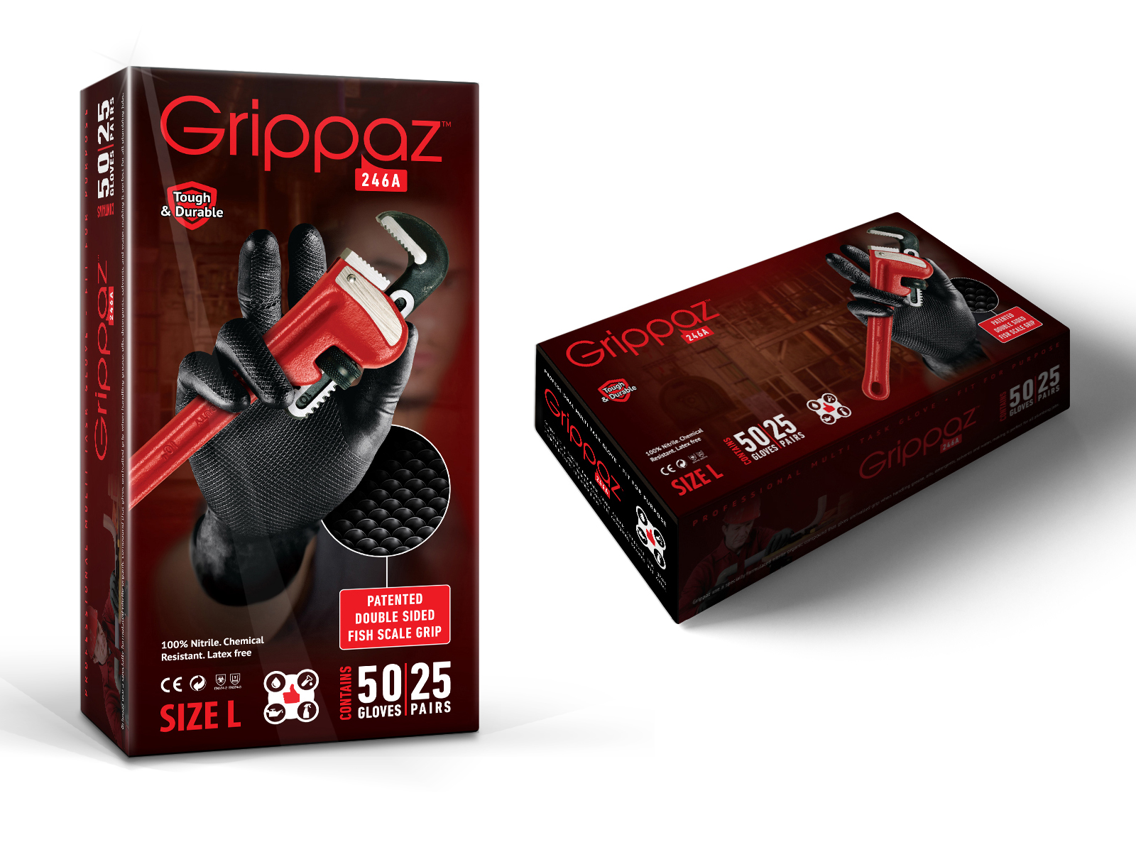 Работни ръкавици Grippaz Black M кутия 50 бр.
