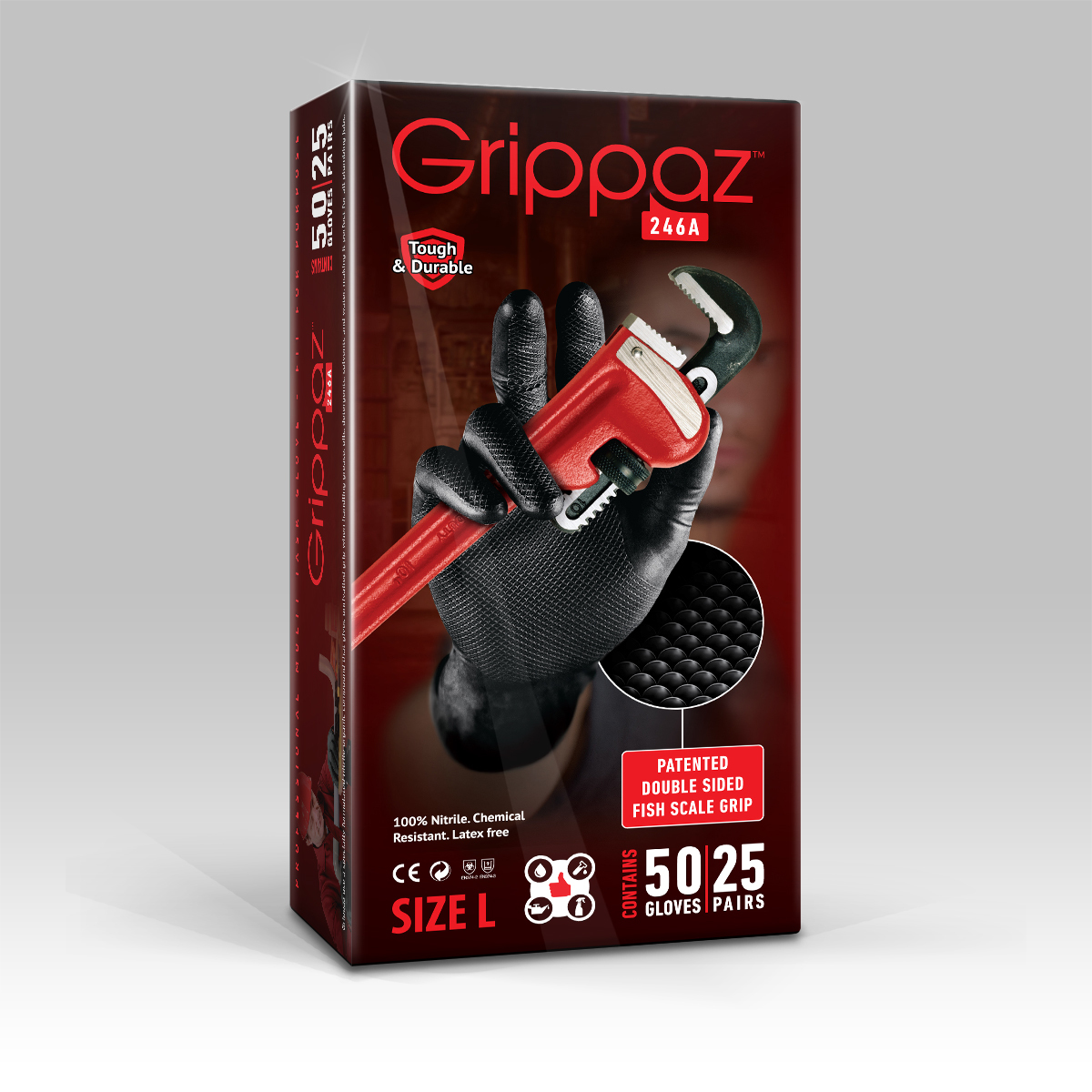 Работни ръкавици Grippaz Black S кутия 50 бр.